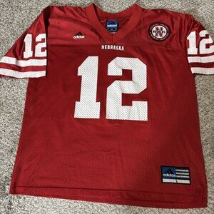 Vintage Adidas Nebraska Cornhuskers Football Jersey #12 Men's Size L Red NCAA